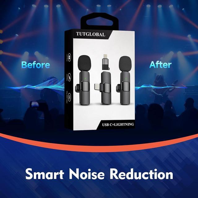 Alt view image 2 of 6 - USB Type-C&Lightning Mini Wireless Lavalier Microphone for iPhone iPad Android iPhone 15 Pro Max Galaxy,2 Pack Lapel Microphones,AutoConnect Noise Cancelling Mic for Podcast/Record/etc