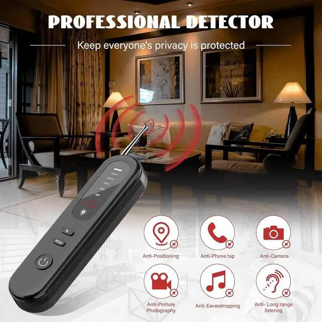 Alt view image 4 of 7 - Hidden Camera Detectors Anti Spy Camera Detector Bug Detector Camera Detector Spy Camera Finder RF Detector Signal Scanner Listening Devices Finder for Hotel,Home,Office,Car,Travel