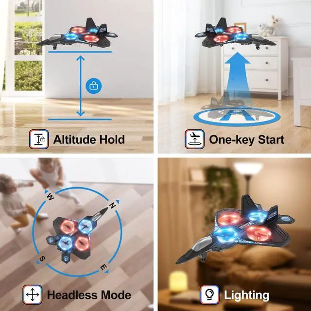 Alt view image 4 of 6 - HOLYFUN Drone for Kids and Beginners RC Plane with Light, Remote Control Airplane Quadcopter Helicopter with Auto Hovering, 3D Flip and 2 Batteries (18 Mins), Great Gift Toy for Boys and Girls