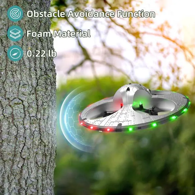 Alt view image 5 of 6 - HOLYFUN Drone for Kids and Beginners RC Plane with Light, Remote Control Airplane Quadcopter Helicopter with Auto Hovering, 3D Flip and 2 Batteries (18 Mins), Great Gift Toy for Boys and Girls Silver