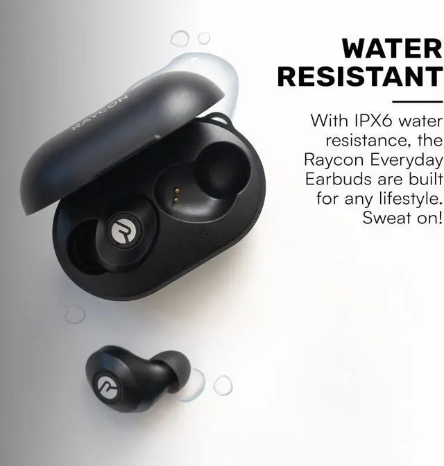 Alt view image 4 of 7 - Raycon The Everyday Bluetooth Wireless Earbuds with Microphone- Stereo Sound in-Ear Bluetooth Headset True Wireless Earbuds 32 Hours Playtime (Matte Blue)