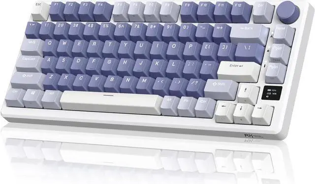 Main image of RK ROYAL KLUDGE M75 Mechanical Keyboard 2.4GHz/Bluetooth/USB-C Wired Gaming Keyboard 75% Layout 81 Keys Gasket Mounted with OLED Smart Display & Knob, RGB Backlight Hot-Swappable Red Switch