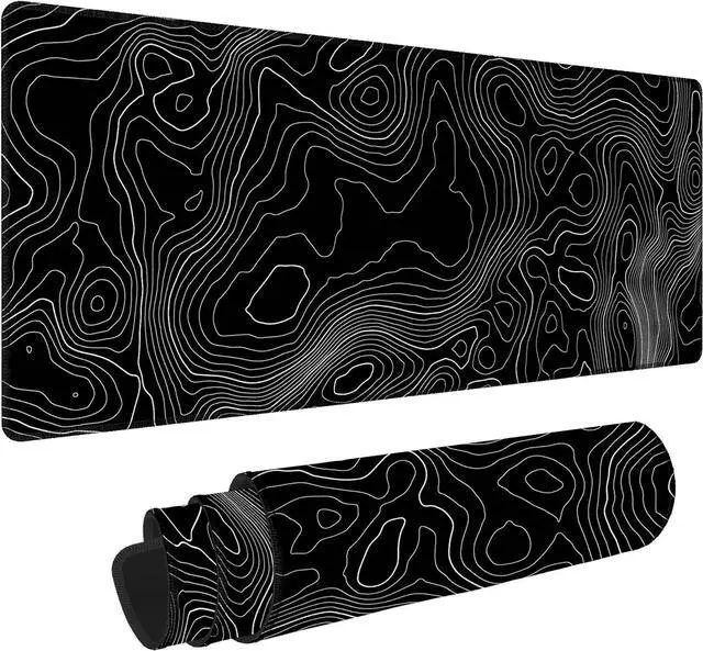 Main image of Topographic Contour Extended Big Mouse Pad Large,XL Gaming Mouse Pad Desk Pad,31.5x11.8inch Long Computer Keyboard Mouse Mat Mousepad with 3mm Non-Slip Base and Stitched Edge for Home Office Work