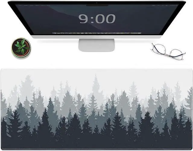 Main image of Gaming Mouse Mat Forest Background Pattern XXL XL Large Mouse Mat Long Extended Mouse Pad Desk Mat Non-Slip Rubber Mice Pads Stitched Edges Thin Pad (31.5 x 11.8 x 0.12 Inches) Tree