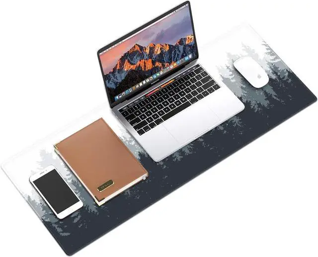 Alt view image 5 of 7 - Gaming Mouse Mat Forest Background Pattern XXL XL Large Mouse Mat Long Extended Mouse Pad Desk Mat Non-Slip Rubber Mice Pads Stitched Edges Thin Pad (31.5 x 11.8 x 0.12 Inches) Tree