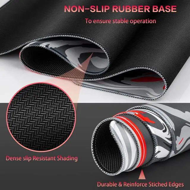 Alt view image 2 of 6 - Gaming Mouse Pad, Canjoy Fluid Pattern Mouse Pad 31.5x11.8inch Large Extended Computer Mouse Mat Keyboard Full Desk Mousepad for Gaming, Office, Home