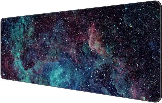 Main image of Dynippy Thin Extended Gaming Mouse Pad (31.5 * 11.8 * 0.08 inch) with Stitched Edges Large , Long XXL Keyboard and Mouse pad Desk Mat for Gaming Office & Home - Galaxy Space
