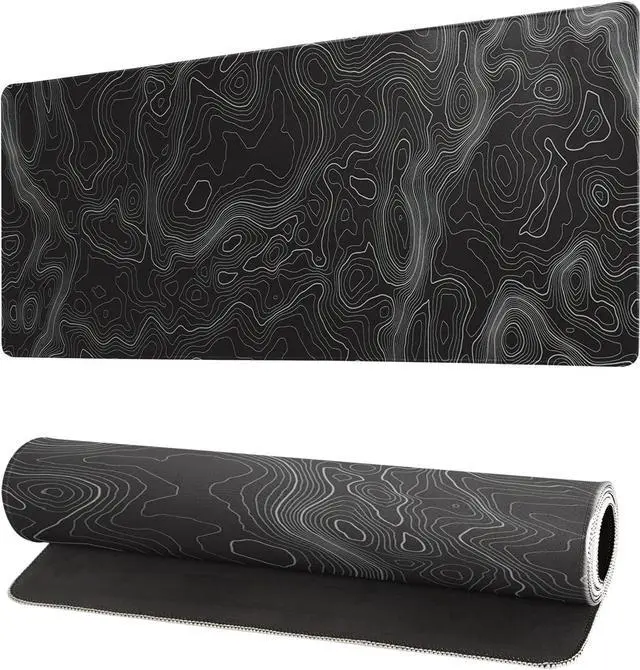 Main image of Topographic Contour Extended Big Mouse Pad Large,Gaming Mouse Pad Desk Pad,27.6x11.8 Inch Long Computer Keyboard Mouse Mat Mousepad with 3mm Non-Slip Base and Stitched Edge for Gaming and Office