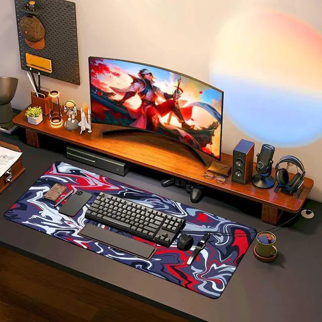 Alt view image 6 of 7 - Large Gaming Mouse Pad,Gaming Mousepad,Large Mouse Pad for Desk, 31.5x11.8inch, XXL Desk Pad, Non-Slip Keyboard pad,Laptop Desk Pad,Water Proof Desk Writing Pad for Game,Office Home