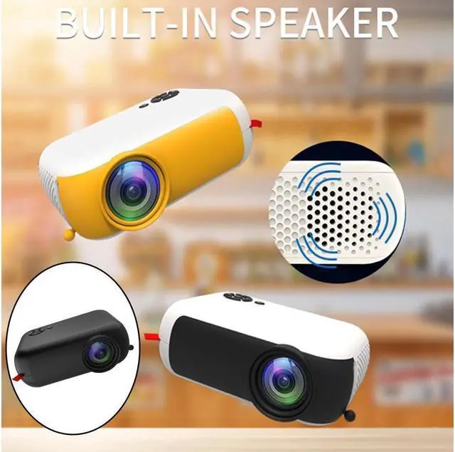 Alt view image 2 of 5 - Mini Projector 1080P Home Theater Cinema Kids Gift Remote Control Black