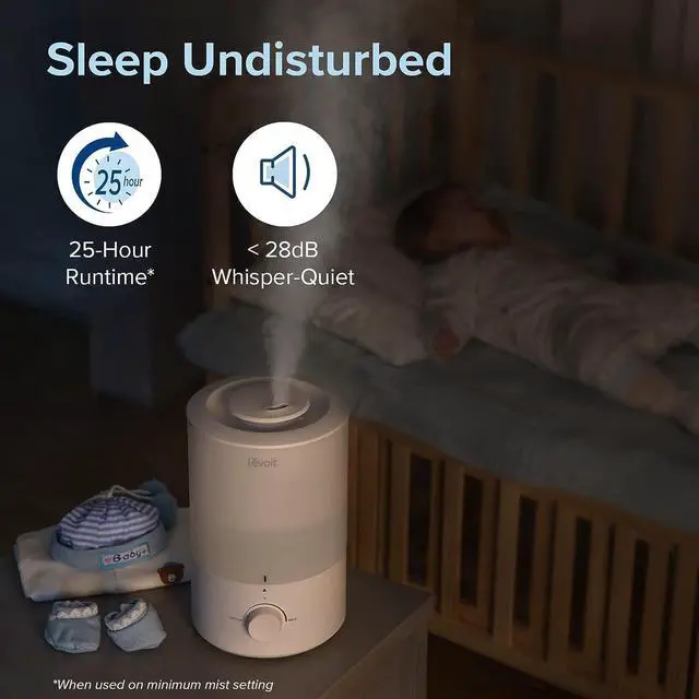 Alt view image 3 of 7 - LEVOIT Humidifiers for Bedroom, Quiet (3L Water Tank) Cool Mist Top Fill Essential Oil Diffuser with 25Watt for Home Large Room, 360° Nozzle, Rapid Ultrasonic Humidification for Baby Nursery and Plant