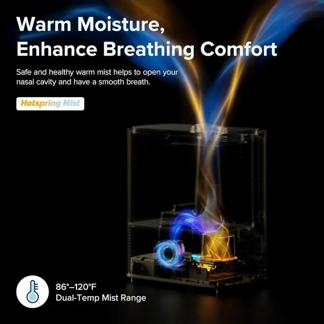 Alt view image 6 of 7 - LEVOIT Humidifiers for Bedroom Home, Smart Warm and Cool Mist Air Humidifier for Large Room, Auto Customized Humidity, Fast Symptom Relief, Easy Top Fill, Essential Oil, Quiet, OasisMist4.5L, White