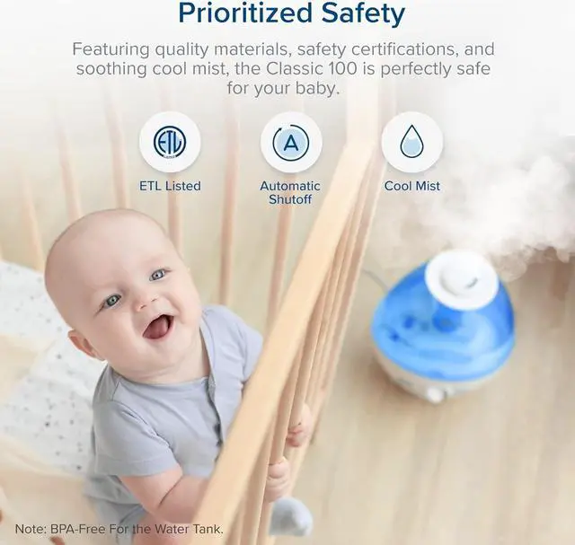 Alt view image 6 of 7 - LEVOIT Humidifiers for Bedroom Large Room (2.4L Water Tank), Cool Mist for Home Whole House, Quiet for Baby Nursery, Adjustable 360° Rotation Nozzle, Ultrasonic, Auto Shut off, Night Light, BPA-Free