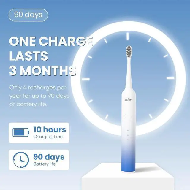 Alt view image 3 of 6 - Sonic Electric Toothbrush Gradient Color Deep Plaque Cleaning 8 Brush Heads