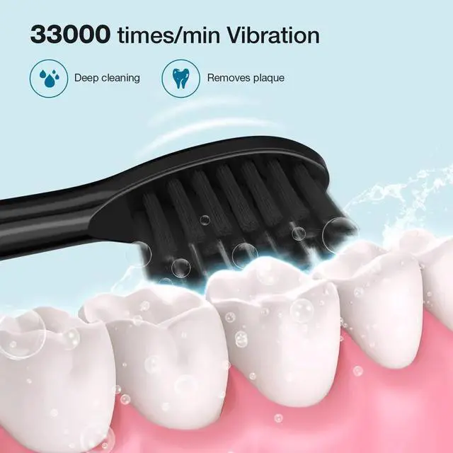 Alt view image 4 of 7 - SEJOY Electric Toothbrush 5 Cleaning Modes Deep Cleaning Eliminate Plaque 8Heads
