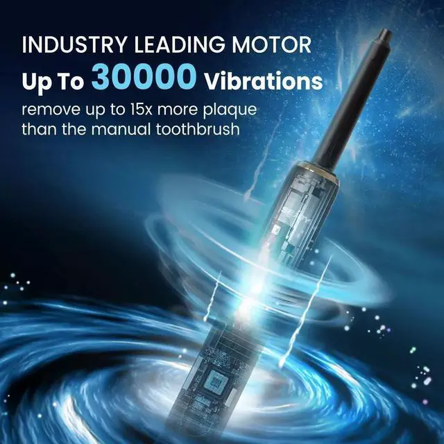 Alt view image 5 of 7 - SEJOY Sonic Electric Toothbrush Rechargeable With 7 Brush Heads Power Toothbrush