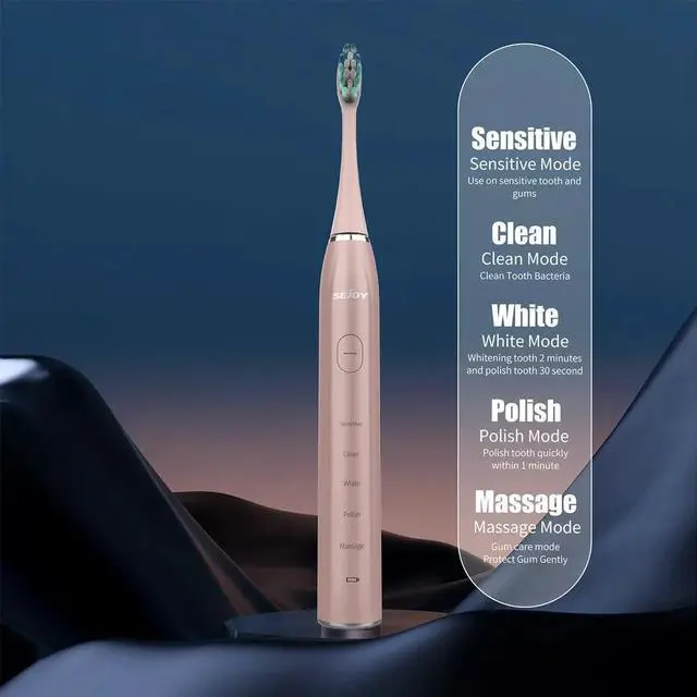 Alt view image 6 of 7 - Sonic Electric Toothbrush USB Rechargeable Power Toothbrush with 12 Brush Heads