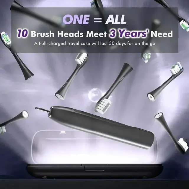 Alt view image 3 of 6 - Electric Toothbrush USB Rechargeable W/ 10 Brush Heads 5Modes