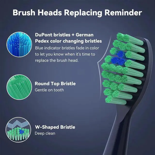 Alt view image 2 of 7 - Sonic Electric Toothbrush USB Rechargeable Power Toothbrush With 8 Brush Heads