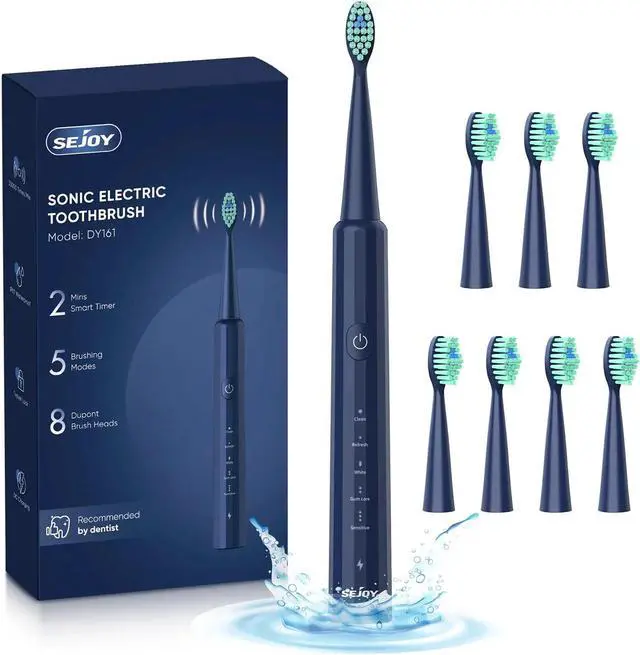 Main image of Sonic Electric Toothbrush USB Rechargeable Power Toothbrush With 8 Brush Heads