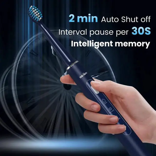 Alt view image 4 of 7 - SEJOY Sonic Electric Toothbrush USB Rechargeable 3Modes 7Brush Heads Smart Timer