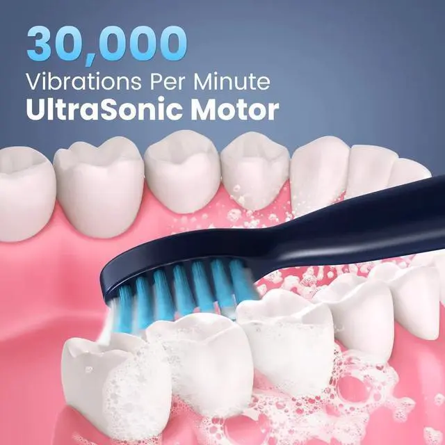 Alt view image 6 of 7 - SEJOY Sonic Electric Toothbrush USB Rechargeable 3Modes 7Brush Heads Smart Timer