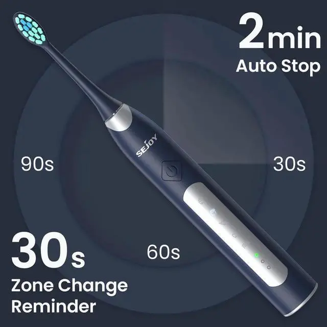 Alt view image 4 of 7 - SEJOY Electric Toothbrush Sonic Movement Clean Teeth Portable Rechargeable