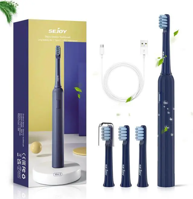 Main image of Electric Toothbrush Rechargeable With 4 Brush Heads for Adults and Kids