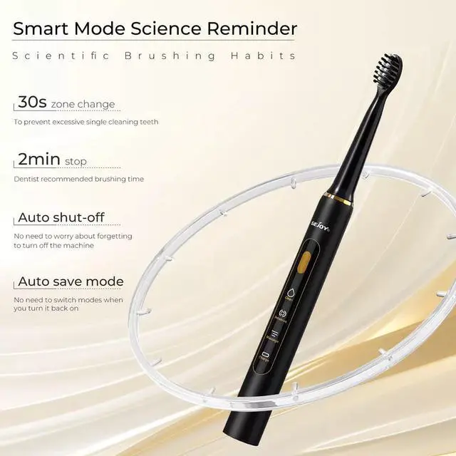 Alt view image 6 of 7 - SEJOY Electric toothbrush High frequency deep oral cleaning 3 cleaning modes