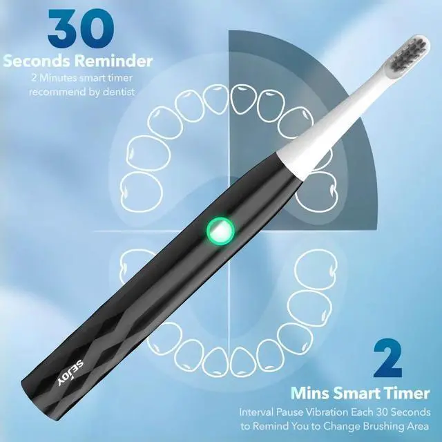 Alt view image 5 of 7 - Electric Power Toothbrush 3 Modes 4 Replacement Brush Heads Rechargeable