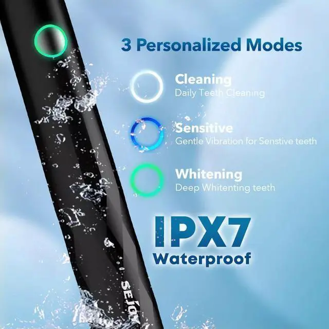 Alt view image 3 of 7 - Electric Power Toothbrush 3 Modes 4 Replacement Brush Heads Rechargeable