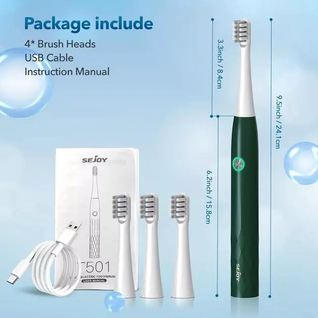 Alt view image 2 of 7 - Sonic Electric Toothbrush 3 Modes 4 Replacement Brush Heads Rechargeable