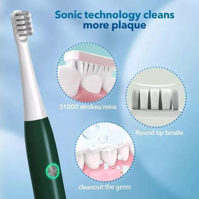 Alt view image 3 of 7 - Sonic Electric Toothbrush 3 Modes 4 Replacement Brush Heads Rechargeable