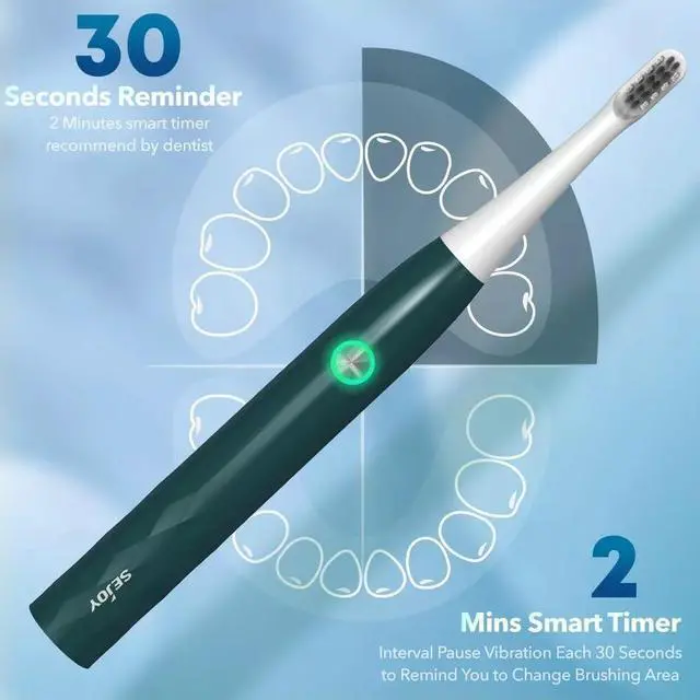 Alt view image 4 of 7 - Sonic Electric Toothbrush 3 Modes 4 Replacement Brush Heads Rechargeable