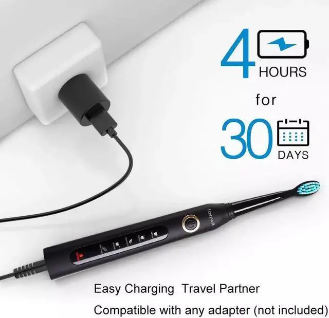 Alt view image 7 of 7 - Fairywill Sonic Electric Toothbrush Travel Case 8 Replacement Heads Rechargeable