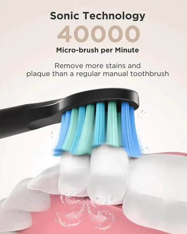 Alt view image 6 of 7 - Fairywill Electric Toothbrush Rechargeable 4 Sonic Brush Head Powerful Cleaning
