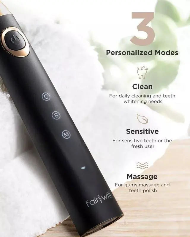 Alt view image 5 of 7 - Fairywill Electric Toothbrush Rechargeable 4 Sonic Brush Head Powerful Cleaning