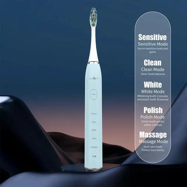 Alt view image 4 of 7 - Sonic Electric Toothbrush USB Rechargeable Power Toothbrush with 12 Brush Heads