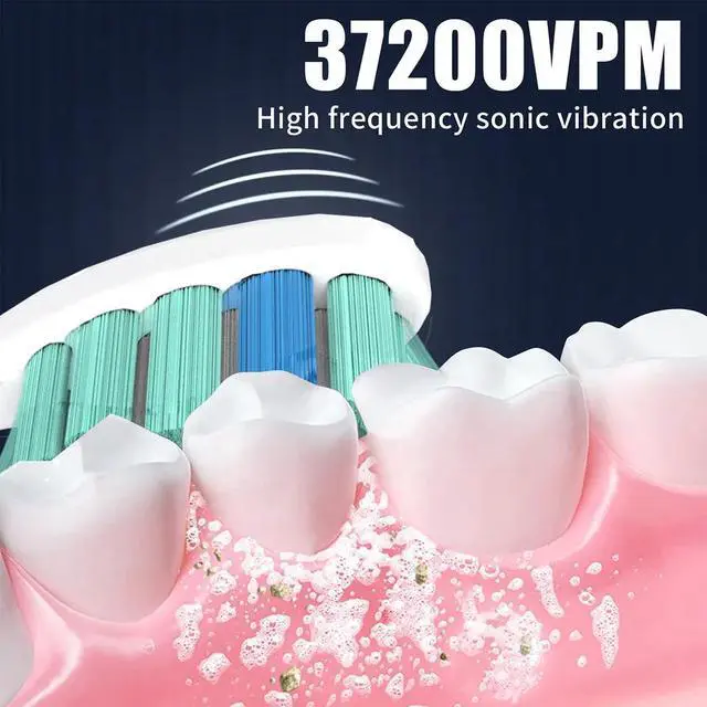 Alt view image 7 of 7 - Sonic Electric Toothbrush USB Rechargeable Power Toothbrush with 12 Brush Heads