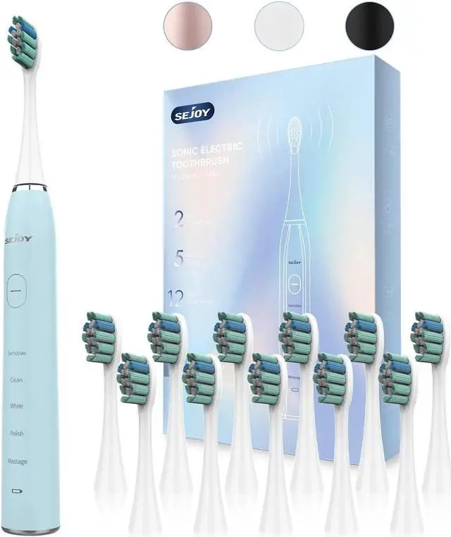 Main image of Sonic Electric Toothbrush USB Rechargeable Power Toothbrush with 12 Brush Heads