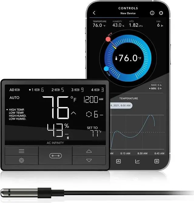 Main image of AC Infinity Controller 69, Smart Environmental Controller with Temperature, Humidity, Timer, Cycle, Schedule Controls, for Grow Tent Cooling Ventilation Lighting