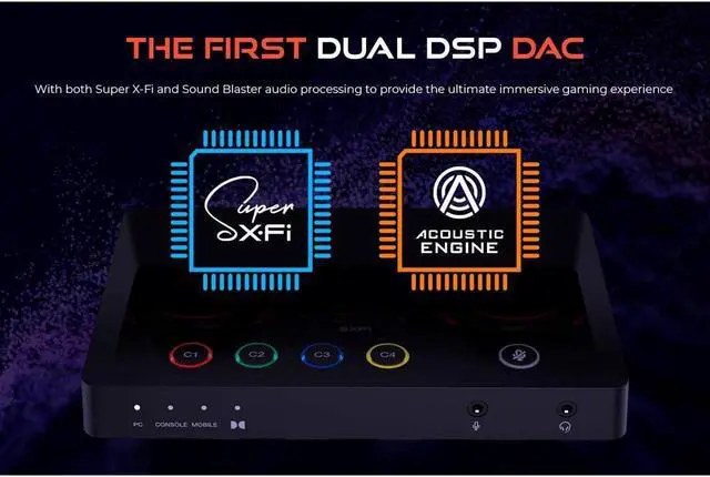 Alt view image 4 of 7 - Creative Sound Blaster GC7 Game Streaming DAC Amp ft Programmable Buttons, Super X-Fi, 7.1 Virtual Surround, Battle Mode, Scout Mode, GameVoice Mix, for PC, PS4/PS5, Nintendo Switch, Xbox