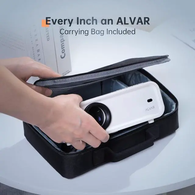 Alt view image 6 of 6 - Mini Projector with 5G WiFi and Bluetooth W/ Tripod & Bag, ALVAR 9000 Lumens Portable Outdoor Movie Projector 240" Display & 1080P Supported, Compatible with TV Stick/HDMI/VGA/USB/iOS & Android