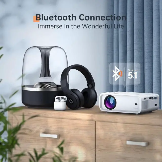 Alt view image 3 of 6 - Mini Projector with 5G WiFi and Bluetooth W/ Tripod & Bag, ALVAR 9000 Lumens Portable Outdoor Movie Projector 240" Display & 1080P Supported, Compatible with TV Stick/HDMI/VGA/USB/iOS & Android