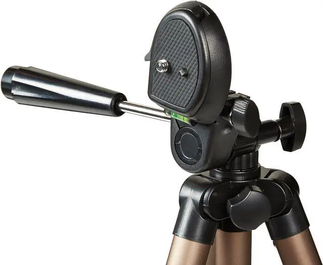 Alt view image 3 of 7 - Basics 50-inch Lightweight Camera Mount Tripod Stand With Bag, Black/Brown