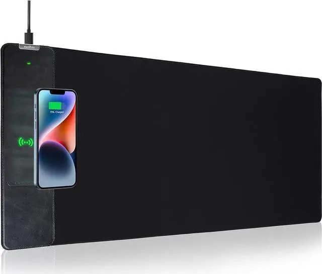 Main image of Mouse Pad with Wireless Charger, Gaming Mouse Pad, 31.5"x15.7" Extra Large Mouse Pad XXL, Desk Pad, Wireless Charging Mouse Pad, Non-Slip Computer Keyboard Mouse Pad, Desk Mat for Gaming, Home, Office