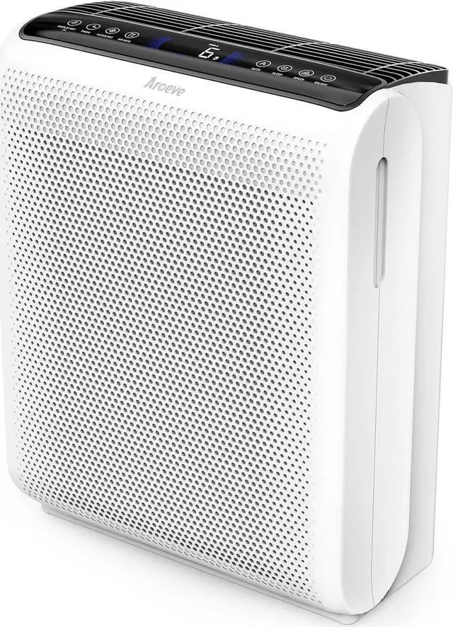 Main image of AROEVE Air Purifiers For Home Large Room Up to 1395 Sq Ft with Air Quality Laser Sensors, H13 True HEPA Filter, Washable Filters, Filters Pet Dander, Pollen, Smoke, Dust for Bedroom Office, MK07 White