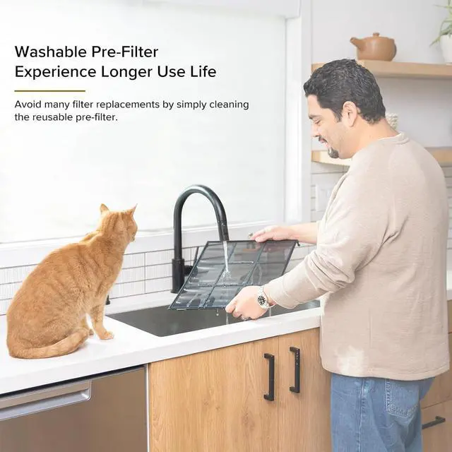 Alt view image 6 of 7 - LEVOIT Air Purifiers for Home Large Room Up to 1800 Ft² in 1 Hr with Washable Filters, Air Quality Monitor, Smart WiFi, HEPA Sleep Mode for Allergies, Pet Hair, Pollen in Bedroom, Vital 200S-P
