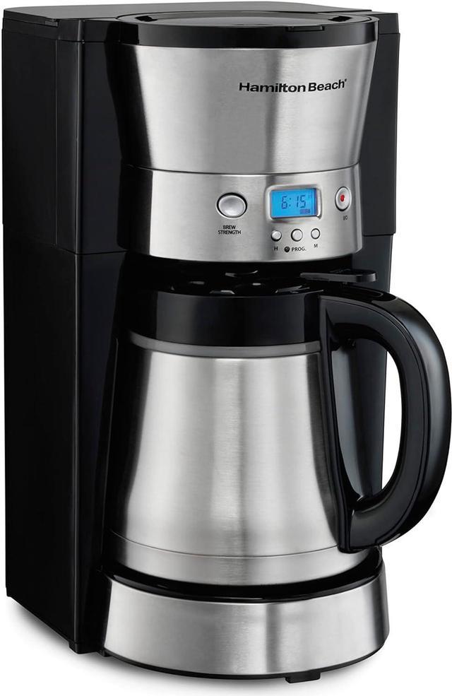 Hamilton Beach Programmable Coffee Maker with 10 Cup Thermal Carafe 3 Brewing Options Auto Shutoff Pause and Pour Stainless Steel 46899R Newegg