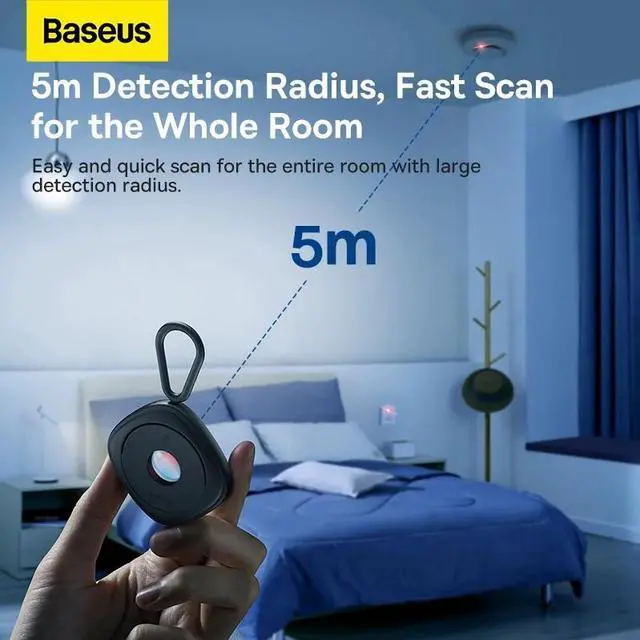 Alt view image 3 of 7 - Baseus Camera Detector for Hidden Camera Portable Pinhole Lens Detect Gadget Anti-Peeping Security Protection Candid Detector